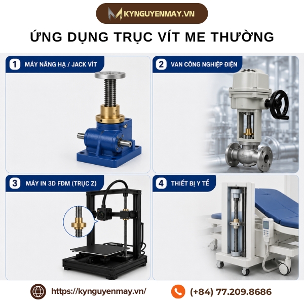 Ứng dụng trục vít me thường