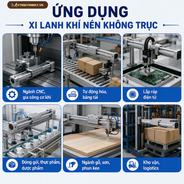 Ứng dụng xi lanh khí nén không trục