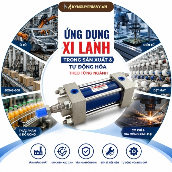 Ứng dụng xi lanh trong sản xuất & tự động hóa theo từng ngành