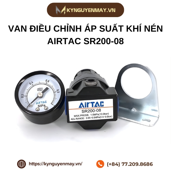 Van điều chỉnh áp suất khí nén AIRTAC SR200-08