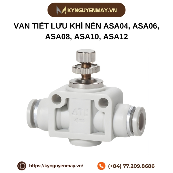 Van tiết lưu khí nén ASA04, ASA06, ASA08, ASA10, ASA12