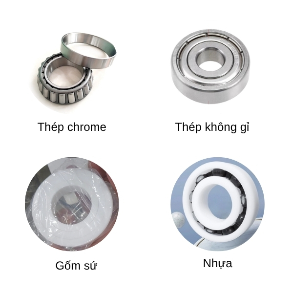 Ảnh các loại vật liệu vòng bi bạc đạn phổ biến