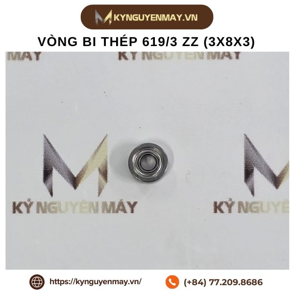 vòng bi thép 619/3 ZZ (3x8x3)