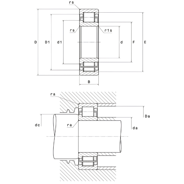 Thông số kỹ thuật bạc đạn đũa NJ2314C4