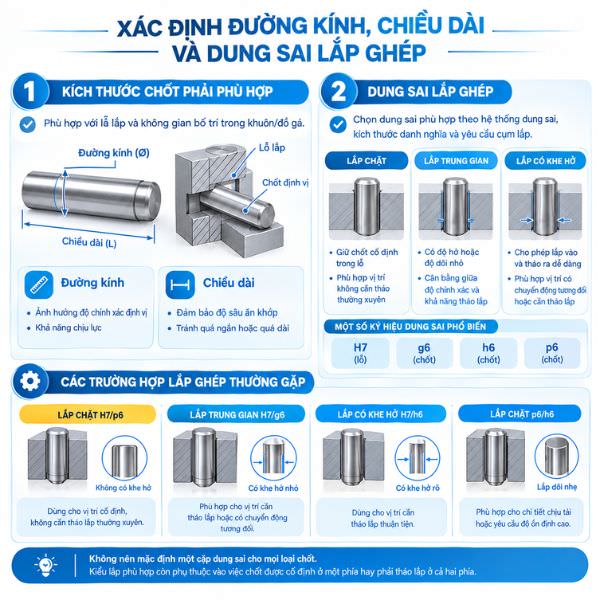 Xác định đường kính, chiều dài và dung sai lắp ghép