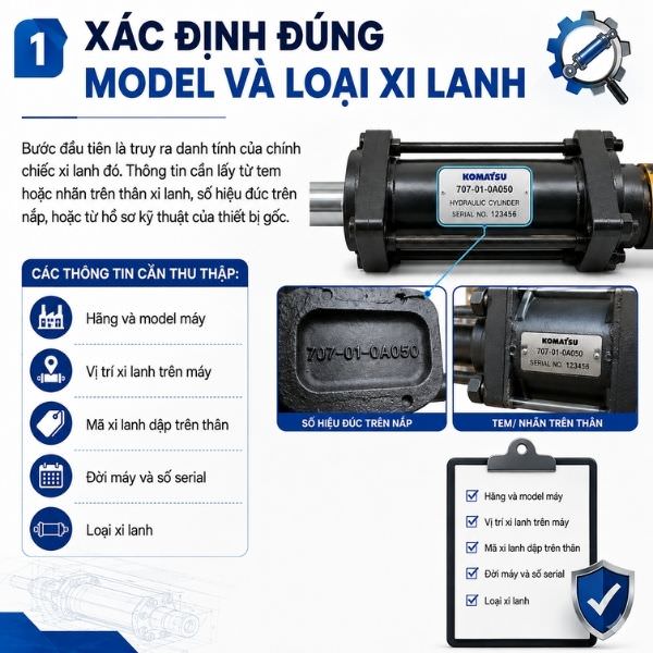 Xác định đúng model và loại xi lanh