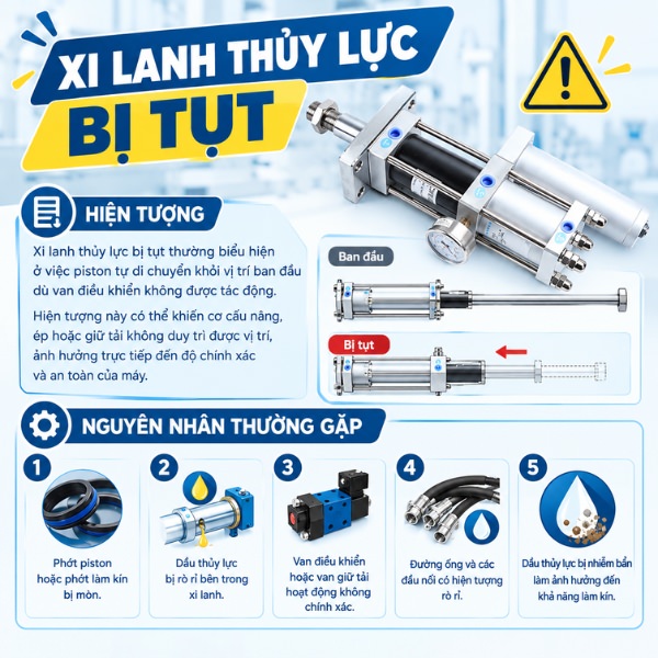 Xi lanh thủy lực bị tụt