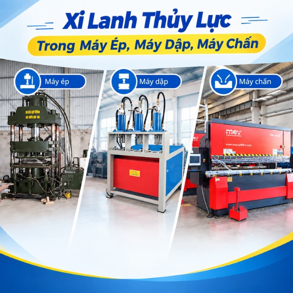 Xi lanh thủy lực trong máy ép, máy dập, máy chấn