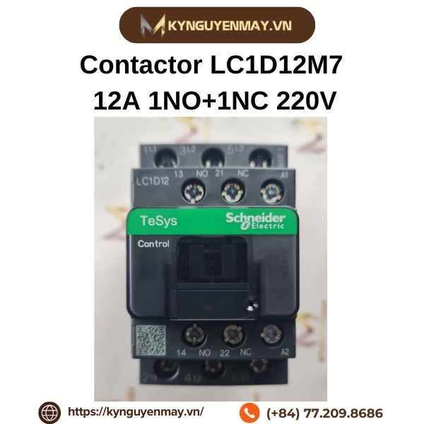 Contactor LC1D12M7 12A 1NO+1NC 220V