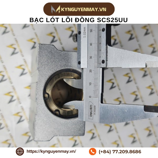 Bạc lót tròn tự bôi trơn SCS (Lõi đồng than)