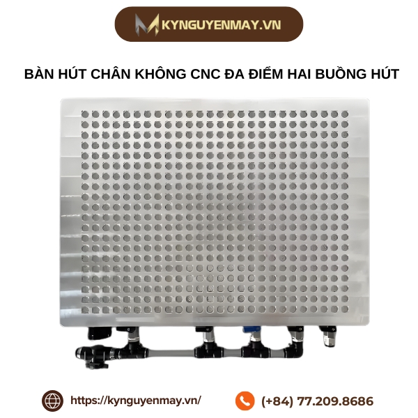 Bàn hút chân không CNC đa điểm hai buồng hút