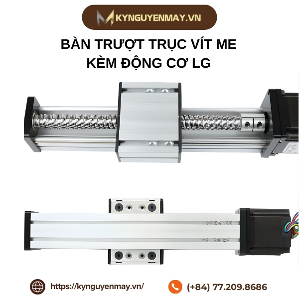 Bàn trượt trục vít me kèm động cơ LG