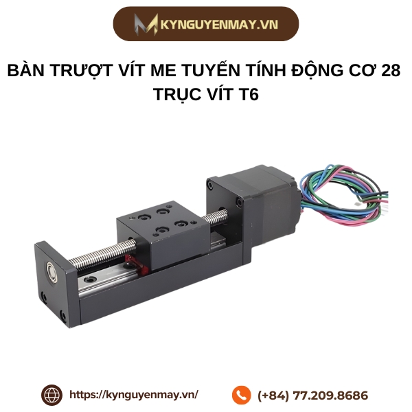 Bàn trượt vít me tuyến tính động cơ 28 độ chính xác siêu nhỏ trục vít T6