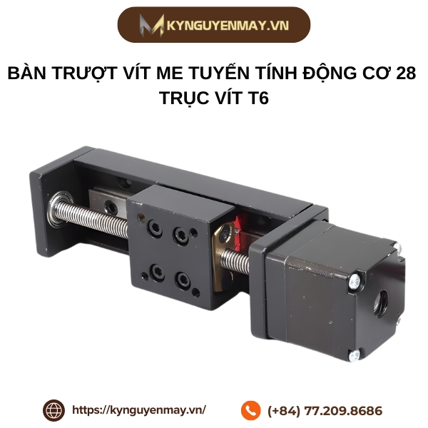 Bàn trượt vít me tuyến tính động cơ 28 độ chính xác siêu nhỏ trục vít T6