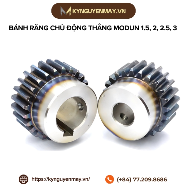 Bánh răng chủ động trụ thẳng cho động cơ modun 1.5, 2, 2.5, 3