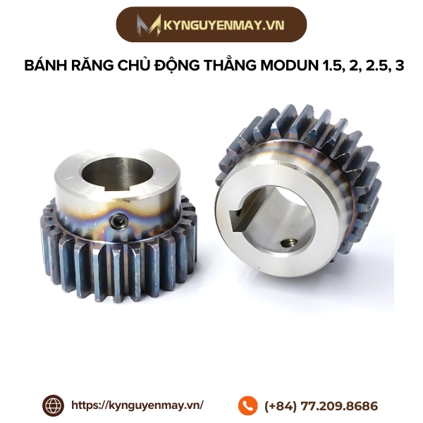 Bánh răng chủ động trụ thẳng cho động cơ modun 1.5, 2, 2.5, 3