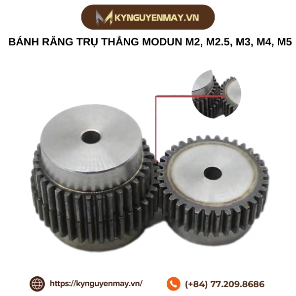 Bánh răng trụ thẳng modun M2, M2.5, M3, M4, M5