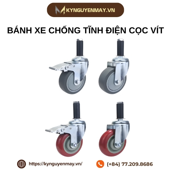 Bánh xe chống tĩnh điện cọc vít