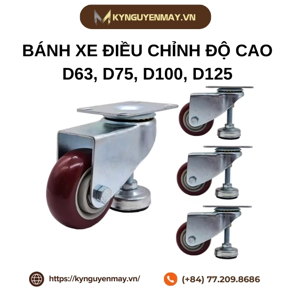 Bánh xe điều chỉnh độ cao D63, D75, D100, D125