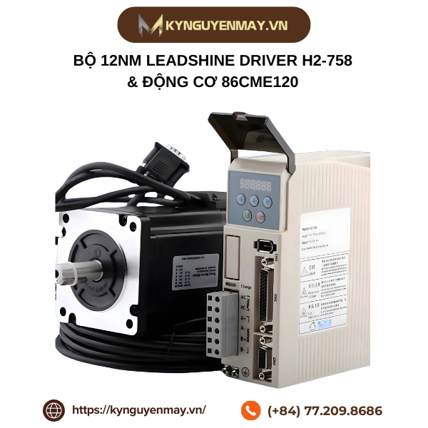 Bộ 12Nm LEADSHINE driver H2-758 & động cơ 86CME120