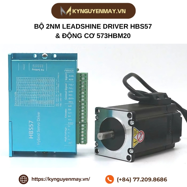 Bộ 2Nm LEADSHINE driver HBS57 & động cơ 573HBM20