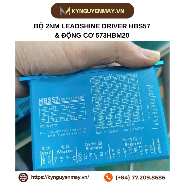 Bộ 2Nm LEADSHINE driver HBS57 & động cơ 573HBM20