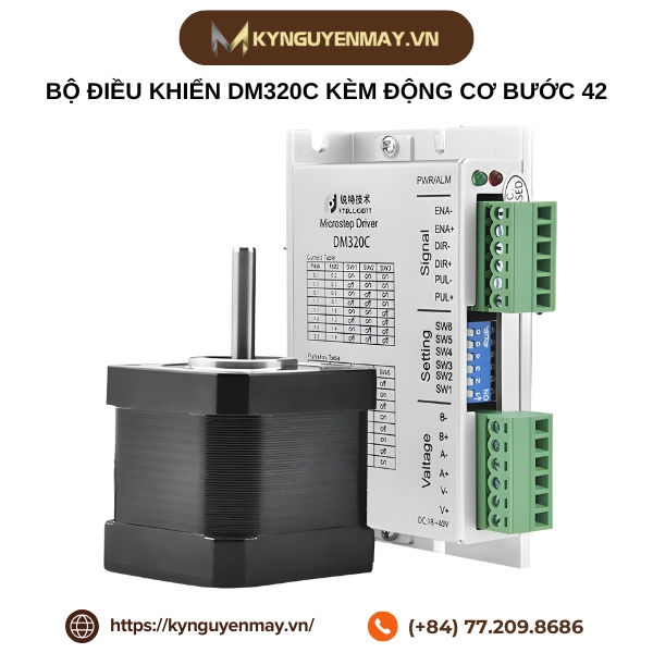 Bộ điều khiển DM320C kèm động cơ bước 42