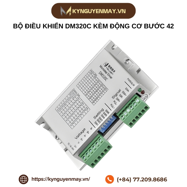 Bộ điều khiển DM320C kèm động cơ bước 42
