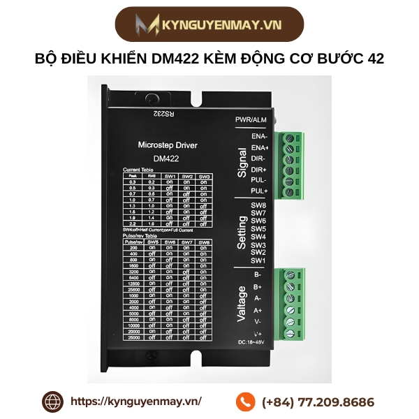 Bộ điều khiển DM422 kèm động cơ bước 42
