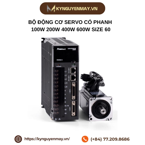 Bộ động cơ servo có phanh 100W 200W 400W 600W size 60