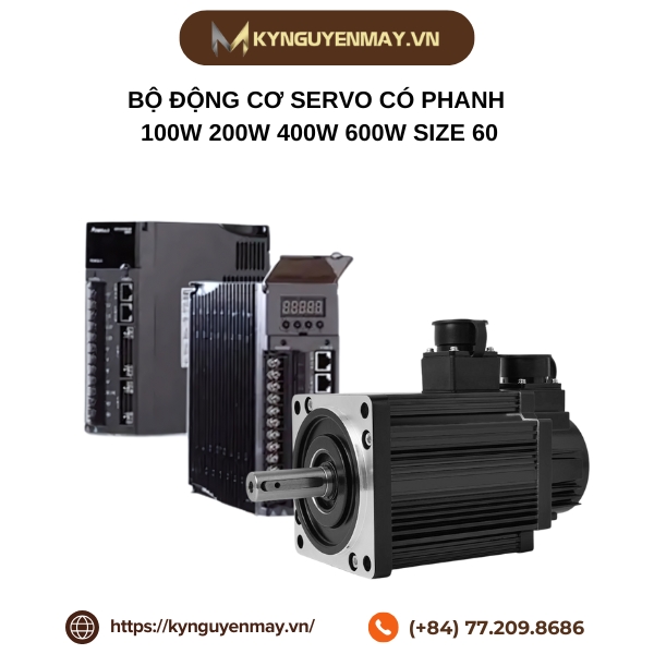 Bộ động cơ servo có phanh 100W 200W 400W 600W size 60