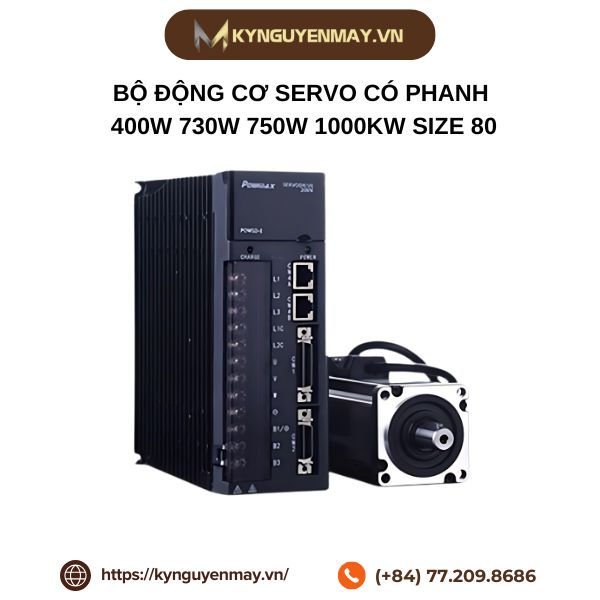 Bộ động cơ servo có phanh 400W 730W 750W 1000W size 80