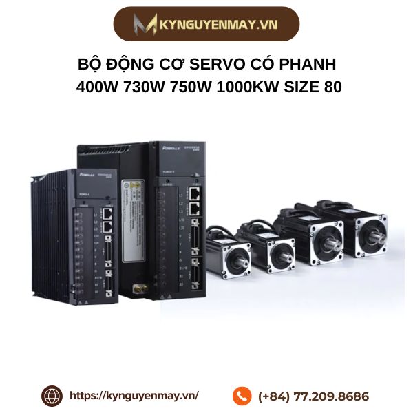 Bộ động cơ servo có phanh 400W 730W 750W 1000W size 80