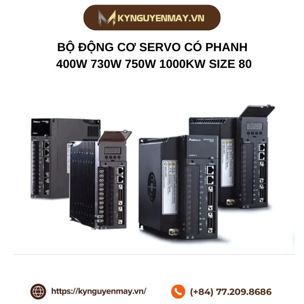 Bộ động cơ servo có phanh 400W 730W 750W 1000W size 80