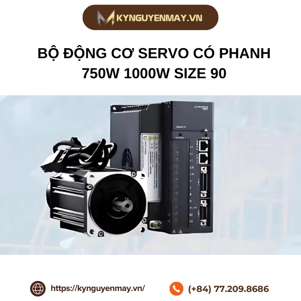 Bộ động cơ servo có phanh 750W 1000W size 90