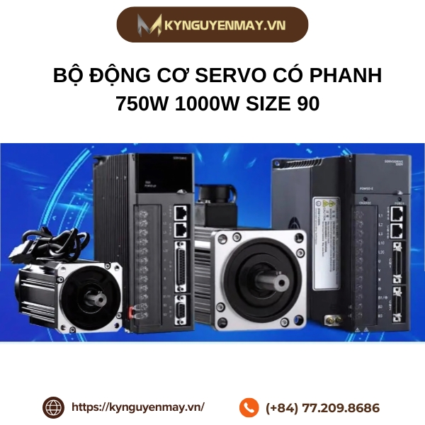 Bộ động cơ servo có phanh 750W 1000W size 90