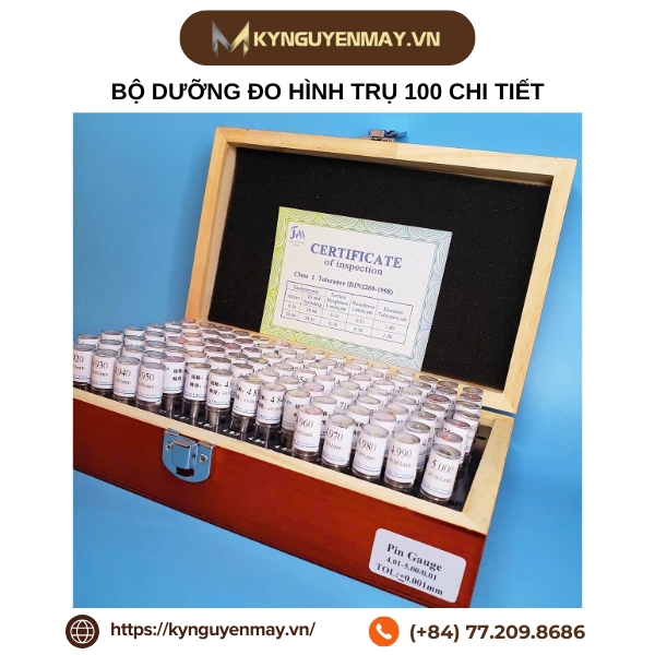 Bộ dưỡng pin đo lỗ 100 chi tiết