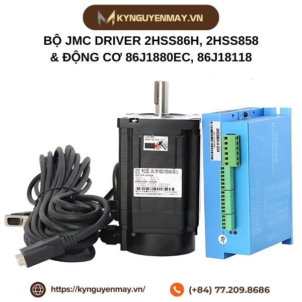 Bộ JMC driver 2HSS86H, 2HSS858 & động cơ 86J1880EC-1000, 86J18118EC-1000