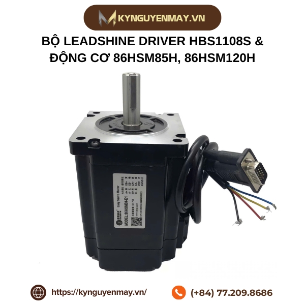 Bộ LEADSHINE driver HBS1108S & động cơ 86HSM85H-E1, 86HSM120H-E1
