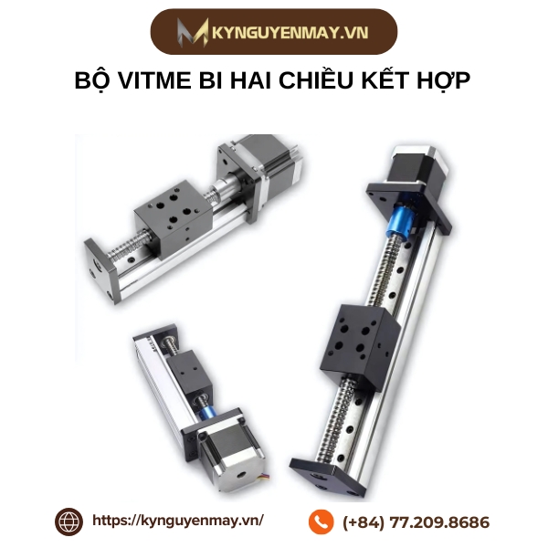 Bộ vitme bi hành trình 400mm, 300mm, 200mm, 100mm hai chiều kết hợp