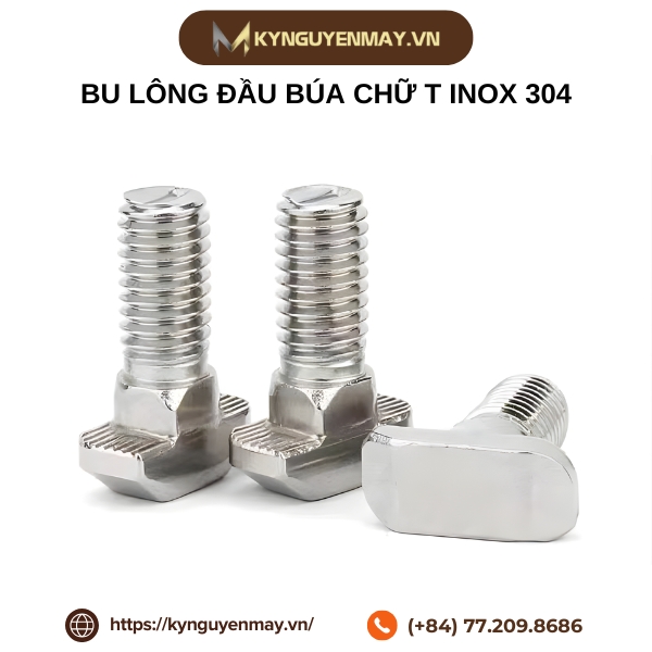 Bu lông đầu búa chữ T inox 304