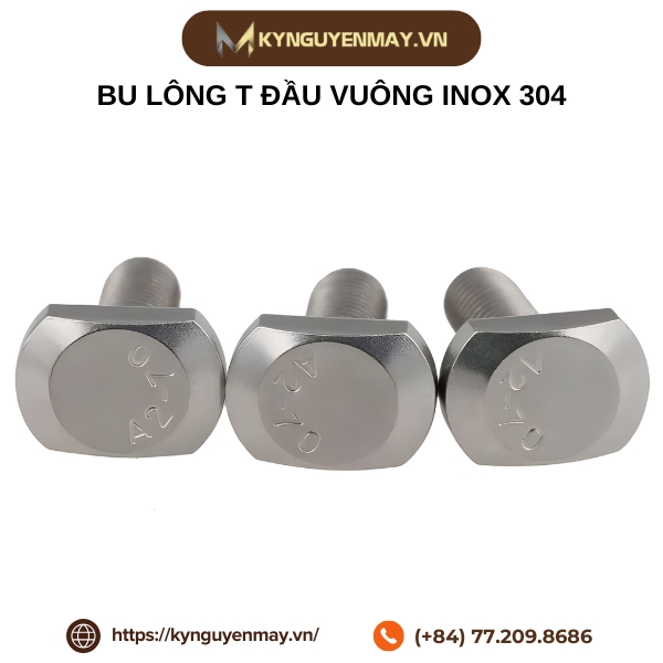 Bu lông T đầu vuông inox 304
