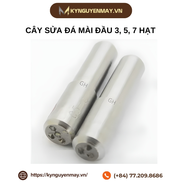 Cây sửa đá mài đầu gắn kim cương 3, 5, 7 hạt