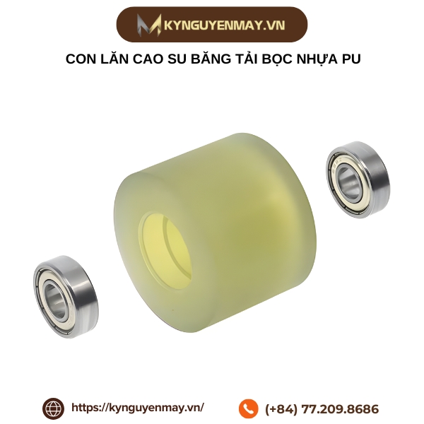 Con lăn cao su băng tải bọc nhựa PU