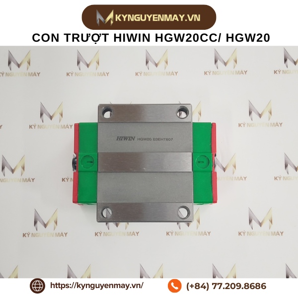 Con trượt HIWIN HGW20CC/ W20C (77.5x63x30mm)