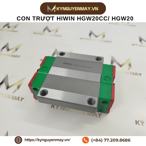 Con trượt HIWIN HGW20CC/ W20C (77.5x63x30mm)