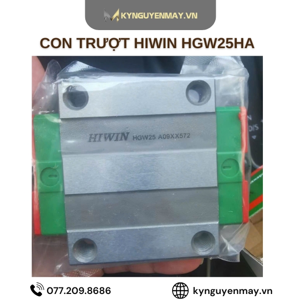 Con trượt HIWIN HGW | HGW20HA, HGW25HA, HGW30HA, HGW35HA, HGW45HA, HGW55HA, HGW65HA