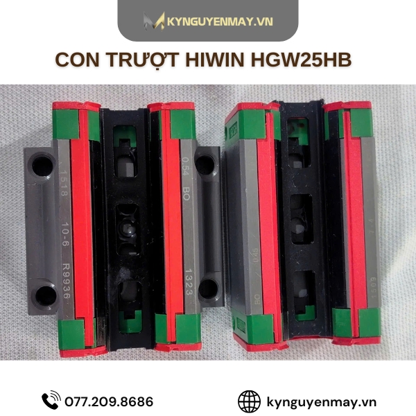 Con trượt HIWIN HGW | HGW20HB, HGW25HB, HGW30HB, HGW35HB, HGW45HB, HGW55HB, HGW65HB