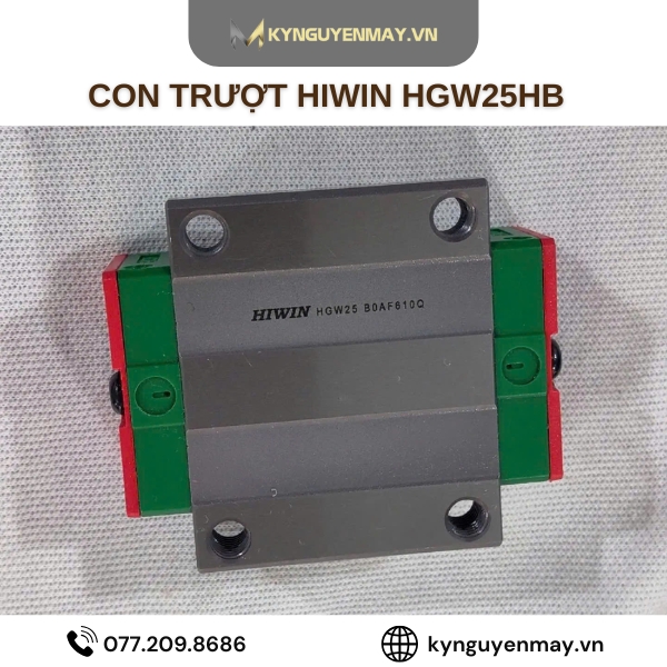Con trượt HIWIN HGW | HGW20HB, HGW25HB, HGW30HB, HGW35HB, HGW45HB, HGW55HB, HGW65HB
