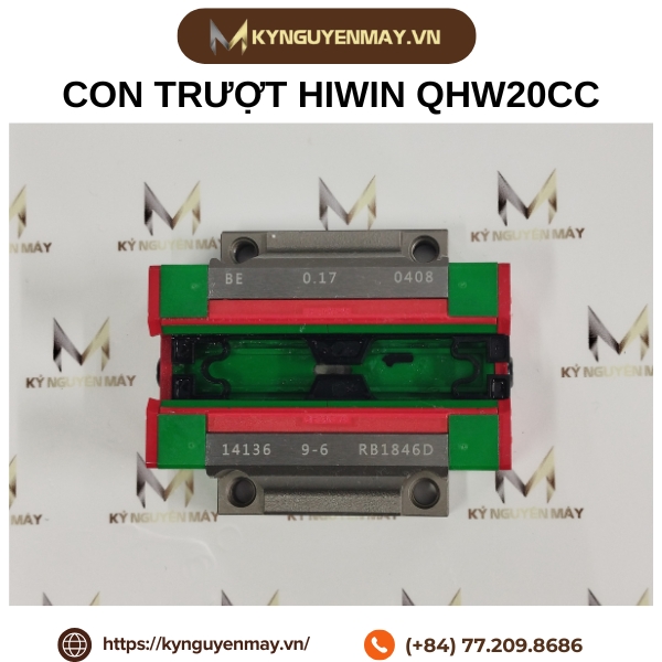 Con trượt HIWIN QHW | QHW15CC, QHW20CC, QHW25CC, QHW35CC, QHW45CC